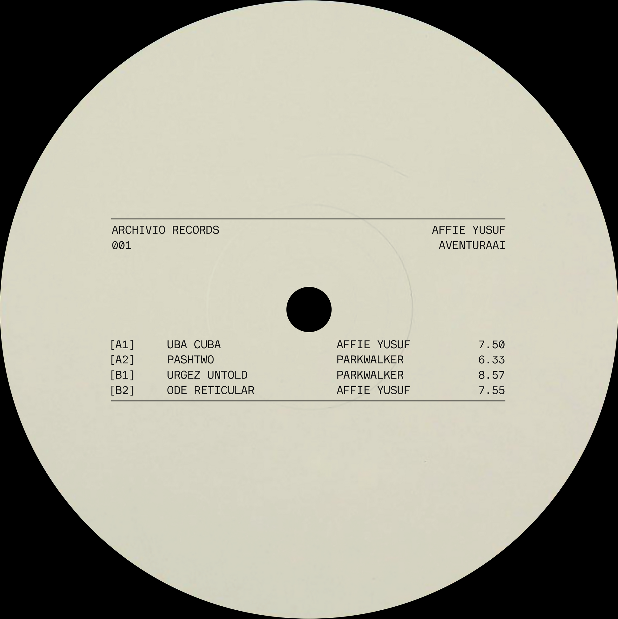 Affie Yusuf - Aventuraai [Archivio] ARCH001