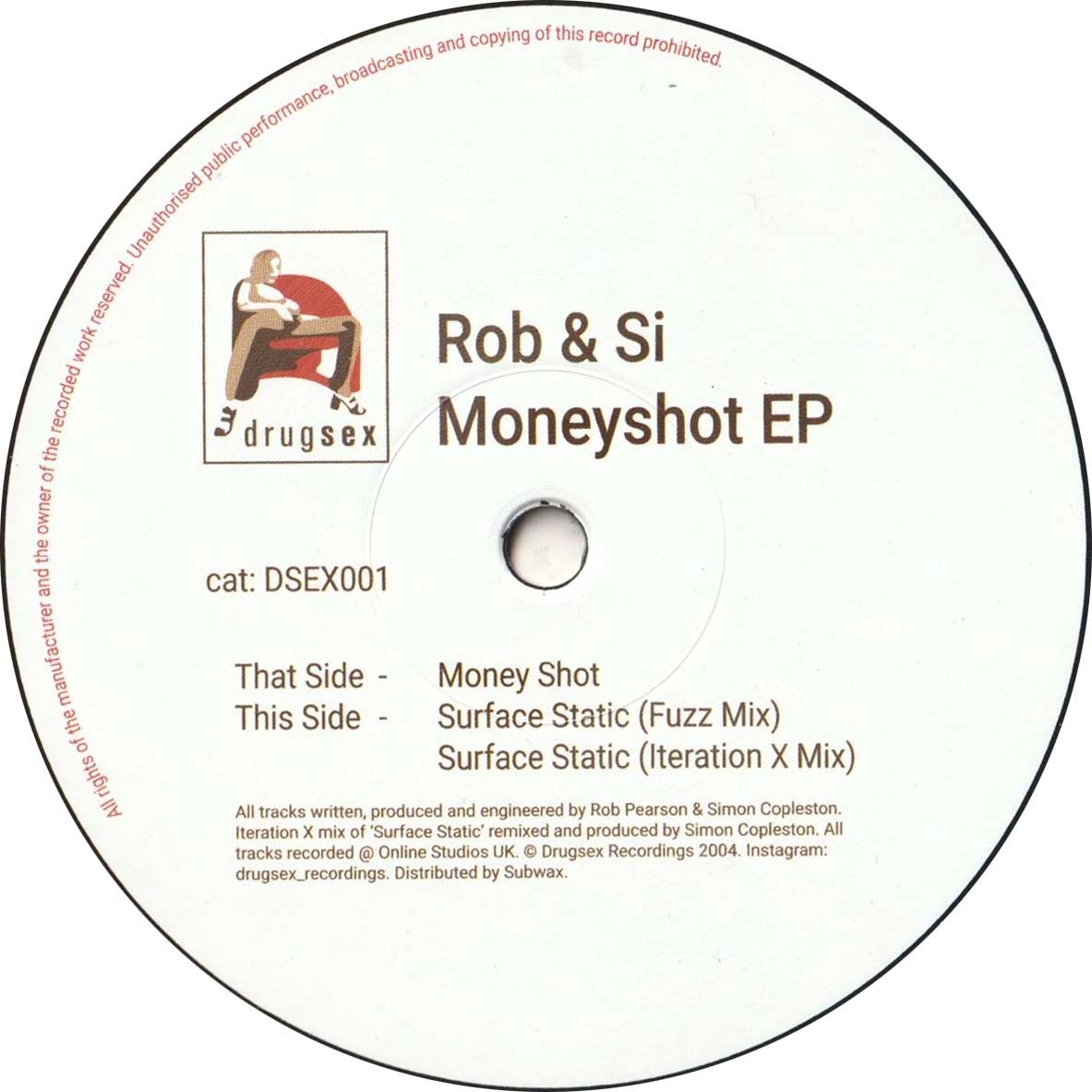 Rob & Si – Money Shot EP [Drug Sex] DSEX001