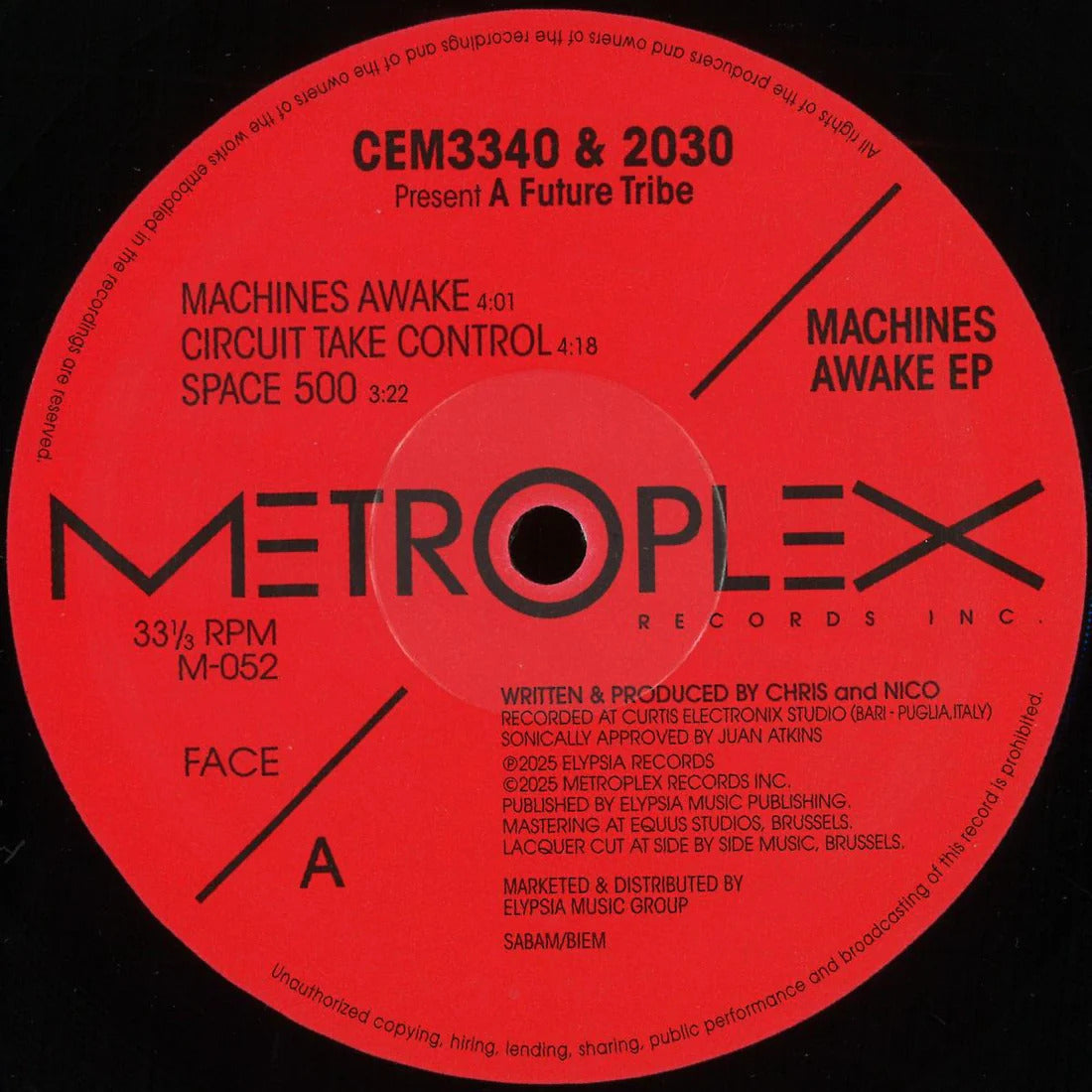 CEM3340 & 2030 present A Future Tribe - Machines Awake EP [Metroplex] M052