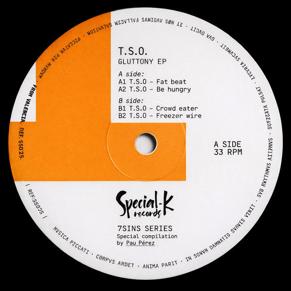 T.S.O  – Gluttony EP [Special-K Records] SKSS001