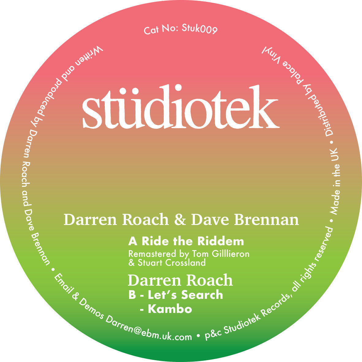 PRE-ORDER: Darren Roach ft. Dave Brennan - Ride The Riddem [STUK009]