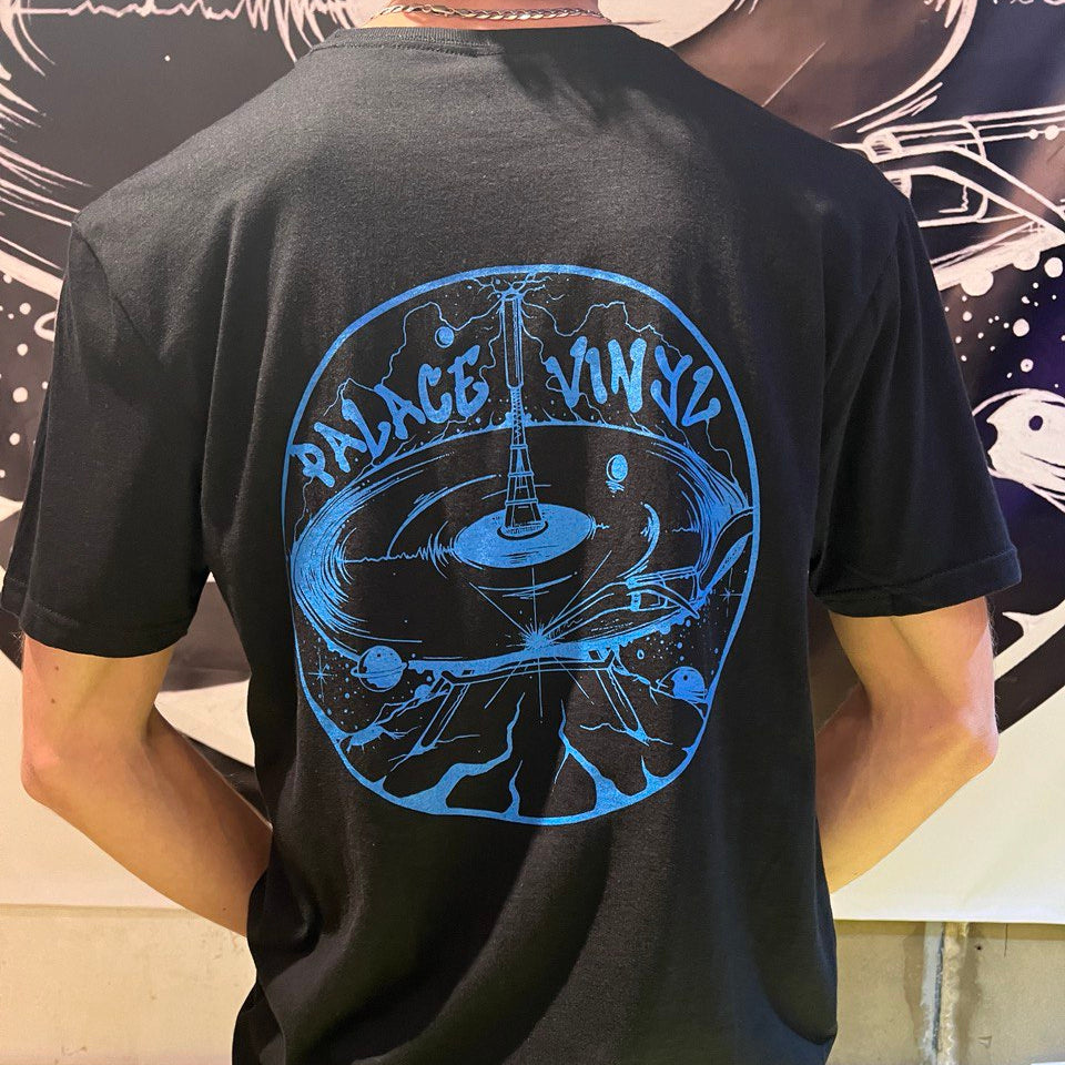 PV T-Shirt [blue on black with double logo]