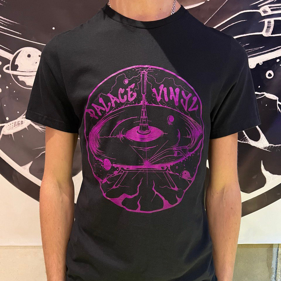 PV T-Shirt [purple on black with single logo]