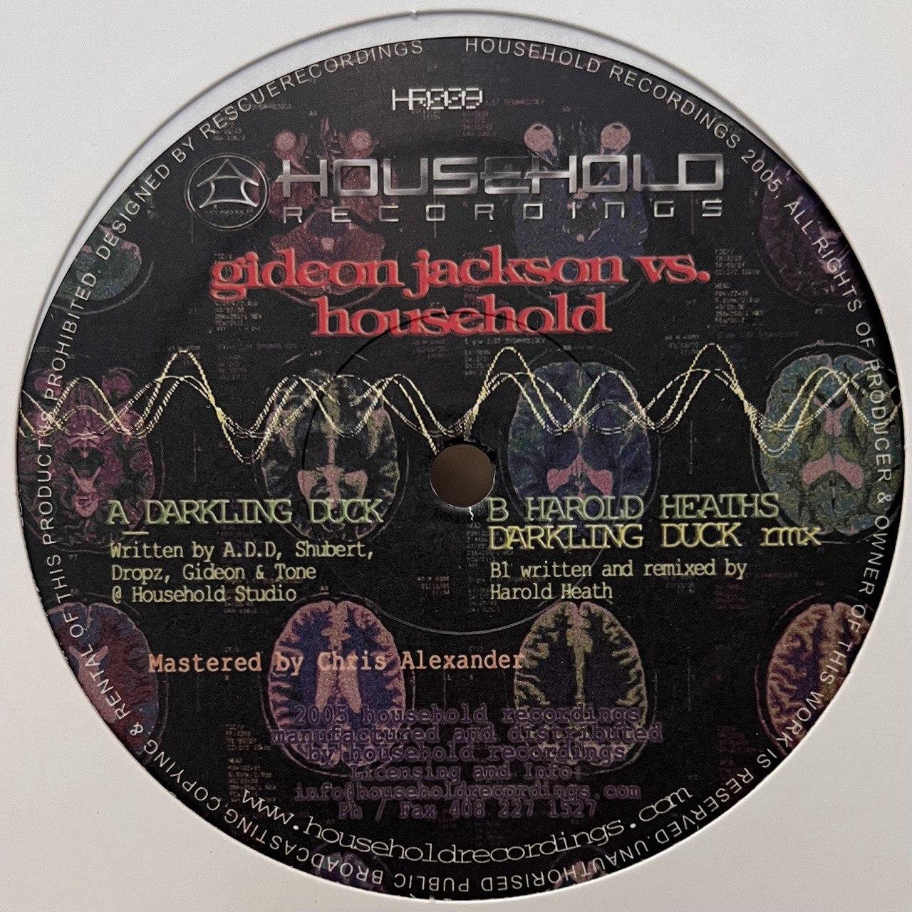 Gideon Jackson vs. Household – Darkling Duck EP [Household] HR009 